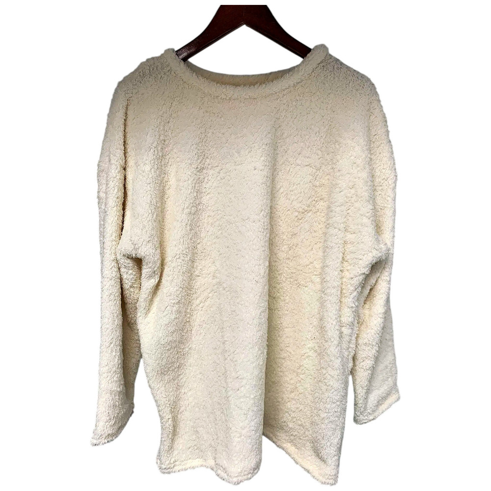 Comfort Code Women's Plush Knit Pullover Tunic Purple White - Regular